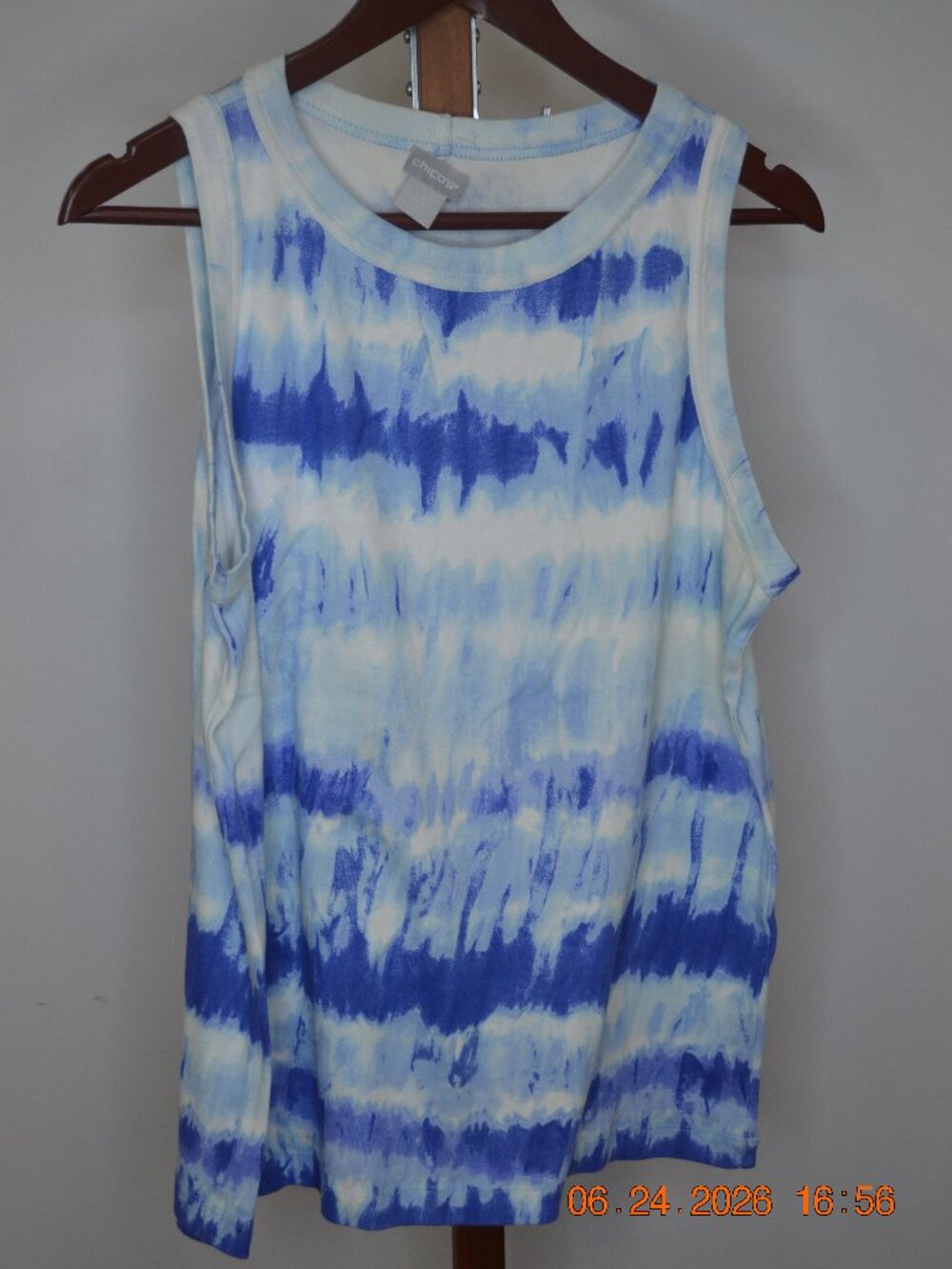 Chico’s Women’s Size 3 (US XL) Blue Water Print Tank Top